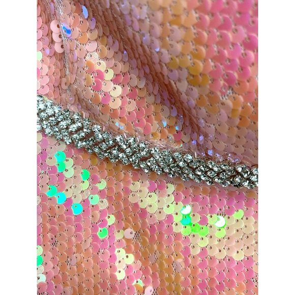 Mac Duggal Pink Sequins Maxi Dress Strapless Formal Gown Sz 10 NWT - Picture 5 of 7